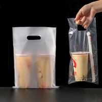Sac en plastique Transparent avec poignée grand sac d'emballage de récipient alimentaire gâteau de fête sacs à poignée découpée