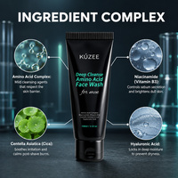 Gel Nettoyant Visage Homme Bio aux Acides Aminés, Niacinamide et Centella Asiatica – Nettoyage Profond, Contrôle du Sébum, Réduction des Pores – Offre Spéciale