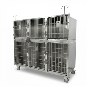Cage pour chien premium en acier inoxydable dotée d'une construction durable et d'un espace confortable pour les animaux pour des soins améliorés - Product Image 1
