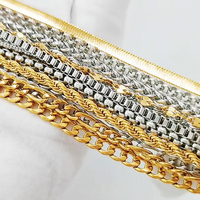 Bracelet en acier inoxydable 316l plaqué or PVD sans ternissement, chaîne en forme de corde, de blé, de serpent, de chevrons, de lien cubain, bijoux