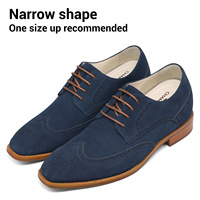 Chaussures Derby Formelles pour Hommes, Vente en Gros Usine, Rehaussantes 7cm, en Cuir Véritable Respirant, pour Mariage