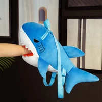 Jouet en peluche personnalisé requin sac à dos enfants jouet en peluche sac à dos pour garçon dessin animé sac d'école bleu sac pour tout-petits