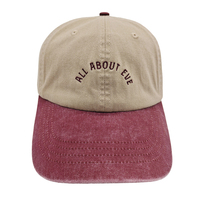 Casquette de baseball unisexe personnalisée de haute qualité, imperméable, avec logo brodé, motif lavé, visière incurvée, en coton, bicolore