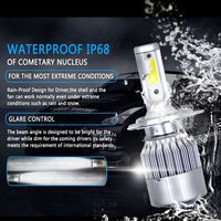 BaoBao C6 3800lm H4 H1 H3 H7 H11 H8 9005 9006 H27 9012 880 Luces LED para Faros Delanteros de Coche, Chip COB de 12v 6000K, Luz Alta y Baja