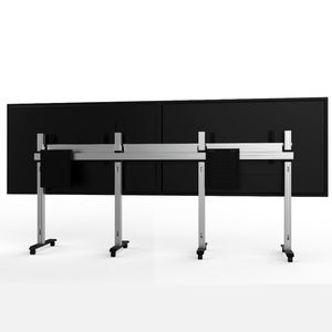 헤비 듀티 조절식 2-스크린 모니터 카트 이동식 바닥 스탠드 스틸 알루미늄 구조 벽걸이형 CE 인증 70인치-100인치 - Product Image 5