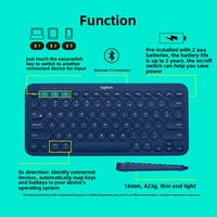 Clavier sans fil K390 pour ordinateur portable, compatible avec ordinateur de bureau, 101 touches, touches multimédias non métalliques, bureau et jeux