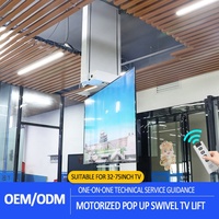 JGST Armoire de télévision motorisée escamotable à commande électrique et télécommande, pivotant à 180 degrés, pour téléviseurs de 32 à 75 pouces