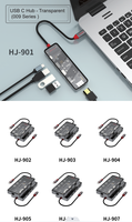 Kedatangan Baru! 7 in 1 4K 30HZ USB Hub 7 Port Tipe C Hub dengan 4K HD-MI Tipe-C Multi-port C Hub PD 100W