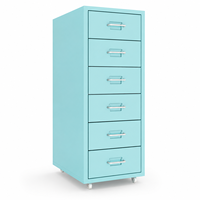 Armoire de rangement entièrement métallique à 6 tiroirs, résistante à l'eau, durable, organisateur de bureau, pour salon et usage domestique, avec roulettes