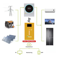 Paquete de Baterías LiFePO4 Inteligente de 16kW 48V 51.2V, Batería LiFePO4 Doméstica con Monitoreo Bluetooth, Sistema de Almacenamiento de Energía Solar