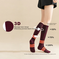 Chaussettes de compression respirantes en maille avec logo personnalisé, chaussettes de compression rayées