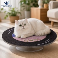 Griffoir pour chat avec base tournante, plateau circulaire rotatif pour griffer et jouer
