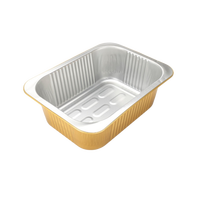 Boîte rectangulaire jetable en aluminium de 750 ml, écologique, de qualité alimentaire, compatible four, avec couvercle en aluminium pour plats à emporter, préparation de repas et cuisson maison