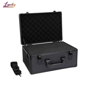 Sang trọng xuất hiện màu đen nhôm công cụ trường hợp chất lượng cao chuyên nghiệp DIY bọt lưu trữ trường hợp tác động kháng va li an toàn - Product Image 1