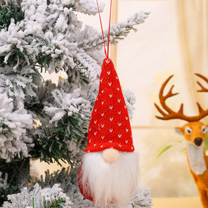 Adorno Colgante de Muñeco sin Rostro para Árbol de Navidad, Decoración Navideña de Estilo Nórdico, Muñeco de Punto de Moda, Venta al por Mayor - Product Image 5