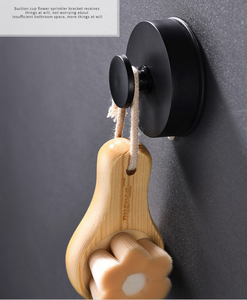 Modern ABS <strong>Bathroom</strong> <strong>Accessories</strong> Round Shape Robe Hook Matte Black <strong>Suction</strong> Cup Hook Eco-Friendly Easy Clean - Product Image 5