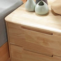 Table de chevet en bois massif de style nordique avec 2 tiroirs Mini rangement Meubles de chambre à coucher au design moderne Table de chevet