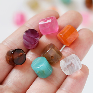Acrylic Irregular Loose <b>Beads</b> For Jewelry Making 8mm Color Plated Multicolor - Product Image 3