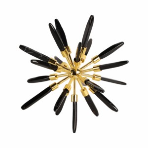 Scultura Decorativa in Vetro a Forma di Stella con Accenti Metallici per Arredamento Casa, Ornamento da Tavolo per Soggiorno e Bagno - Product Image 2