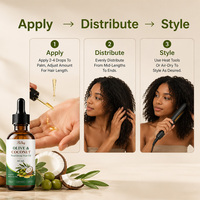 Huile capillaire à l'olive et à la noix de coco, répare les cheveux secs et abîmés, élimine les frisottis et la charge statique, et offre une protection thermique pour tous les types de cheveux, soin quotidien