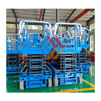 Plateforme élévatrice à ciseaux électrique autopropulsée pour nettoyage de vitres en hauteur, 12M, 14M, 320Kg, 380V, prix usine