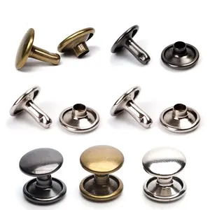 Remaches de doble tapa de Metal de 5mm a 12mm, remaches redondos para bolso Artesanal de cuero, cinturón, prendas, sombrero, zapatos, decoración de cuello de Mascota - Product Image 2