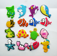 Vente en gros de mignons animaux marins tortue dauphin poisson de mer décoration de la maison aimant de réfrigérateur en caoutchouc PVC souple 3D promotion souvenir bricolage