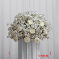 Boules de fleurs en soie rose bordeaux élégantes et réalistes, faites à la main, 80 cm, décorations de centre de table pour mariage