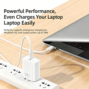 Mini <span class=keywords><strong>Cargador</strong></span> Rápido GaN PD USB-C <span class=keywords><strong>de</strong></span> 30W con Protección OTP para Laptop, Compatible con 16/15 <span class=keywords><strong>Pro</strong></span> <span class=keywords><strong>Max</strong></span>, iPad <span class=keywords><strong>Pro</strong></span> y Otros - Product Image 3