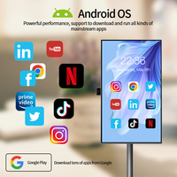 Téléviseur intelligent portable de haute qualité de 27 pouces avec écran tactile, caméra escamotable (13MP), Android 15, Full HD 1080p, LED/LCD, gris