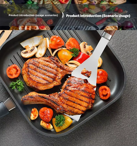 Ensemble d'outils de barbecue en acier inoxydable de qualité alimentaire, kit d'accessoires de barbecue, spatule, fourchette, pinces antiadhésives polies avec étui zippé - Product Image 5