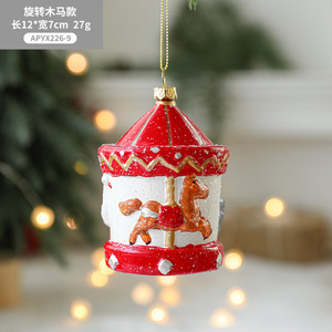 Décoration de Noël en plastique peint rouge et blanc, petit <span class=keywords><strong>chalet</strong></span>, pendentif pour arbre de Noël, cadeau à suspendre pour voiture du <span class=keywords><strong>Nouvel</strong></span> <span class=keywords><strong>An</strong></span> - Product Image 6