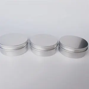 150ml Round Empty Silver Round Aluminum Tin Jar With Screw Top Lid Candle Tin Can Aluminum Container Box