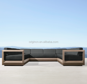 Sofá de Diseño de Lujo para Exteriores, Muebles de Jardín, Sofá Grande en Forma de U, Conjunto de Sofás de Madera de Teca, Muebles de Madera Hechos a Mano - Product Image 1