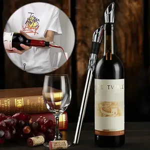 Food Grade Stainless Steel Wine Chiller Stick 3-in-1 Wine Cooler bottle Chiller Stick Pourer Stoppers