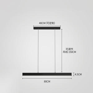 Lámpara Colgante LED Minimalista Nórdica Moderna, Diseño de Línea Única, Lámpara de Tira Larga para Restaurante, Lámparas Colgantes - Product Image 2