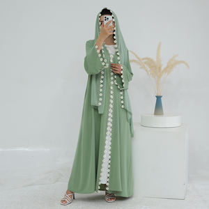 Исламское платье-кимоно с вышивкой и длинными рукавами - Product Image 6