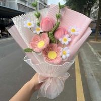 Bouquet de tulipes torsadées pour la fête des mères, fait main, tissé à la main, cadeau haut de gamme pour la meilleure amie et la petite amie