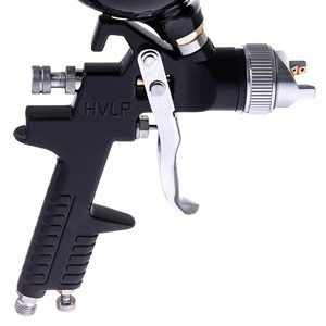 Blackstone Series H827 HVLP Pistolet de pulvérisation 4 tailles de buses (1.3/1.7/2.0/2.5mm) 600ml Tasse en plastique Gravité pour peinture de voiture Noir <span class=keywords><strong>Matech</strong></span> - Product Image 5