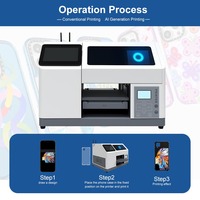 Machine d'impression UV pour coques de téléphone, idéale pour les petites entreprises, imprimante jet d'encre multifonctionnelle de bureau A5 à plat CMYKWW, OEM ODM