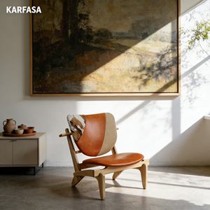 <span class=keywords><strong>Fauteuil</strong></span> individuel en bois massif de style nordique moderne avec revêtement en cuir de vache et <span class=keywords><strong>fourrure</strong></span> pour salon, hôtel, chambre à coucher - Product Image 6