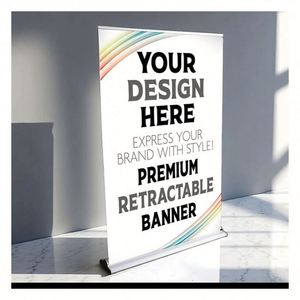 แบนเนอร์งานแต่งงานแบบม้วนเก็บได้ ขนาดใหญ่ พร้อมรูปภาพต้อนรับ พิมพ์โลโก้ตามสั่ง - Product Image 1