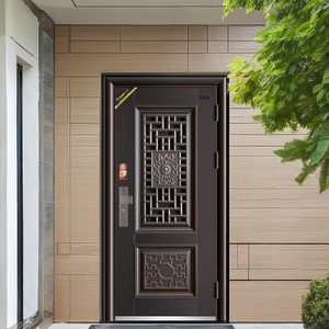 Porte d'entrée blindée en acier inoxydable épaissi avec serrure intelligente pour portail principal, porte extérieure de sécurité en acier pour maison - Product Image 6
