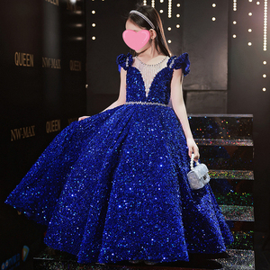 Bambini paillettes Flower Girl Dress Wedding Party Prom Gown elegante abito da sera da principessa per ragazze - Product Image 3