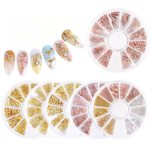 Breloques 3D marines pour ongles en alliage doré, coquillages, étoiles de mer, étoiles creuses, rivets métalliques pour la décoration artistique de la manucure - Product Image 1