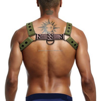 Ceinture de bar en cuir pour homme punk, polyvalente, avec sangle d'épaule, style intense et sexy, pour tenue de boîte de nuit, équipement de bondage avec sangle de poitrine