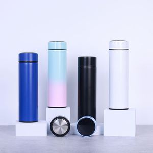 Custom Logo 500ml New Design Reusable Metal Thermos Stainless Steel Smart <b>Tea</b> Water Bottle With <b>Infuser</b> - Product Image 1