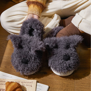 2024 mignon en peluche <span class=keywords><strong>chien</strong></span> coton pantoufles femme hiver maison intérieur fond épais ménage Couple <span class=keywords><strong>chaleur</strong></span> - Product Image 2