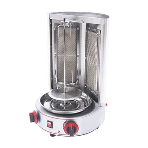 Food Grade Stainless Steel Home Use Gas Rotating Shawarma Grill 2 Burners Shawarma Kebab Machine