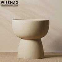 Mobilier WISEMAX : Table Basse Blanche Moderne pour Salon, Table Basse Ronde Nordique en Béton Style Industriel pour la Maison